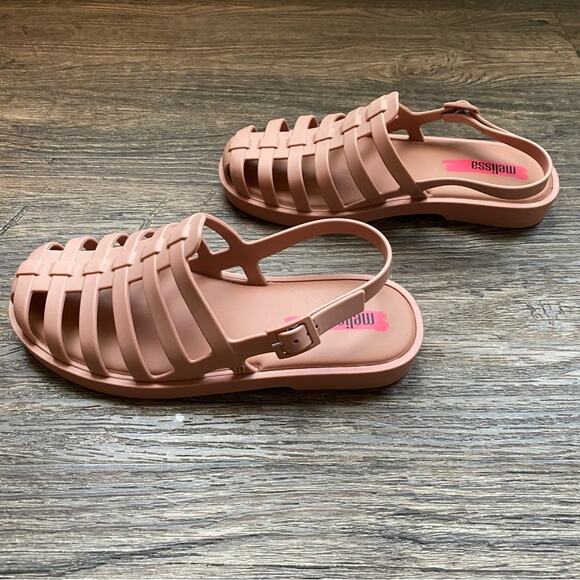 Melissa Disco Sandals in Dark Matte Pink Size 5 - Picture 7 of 11